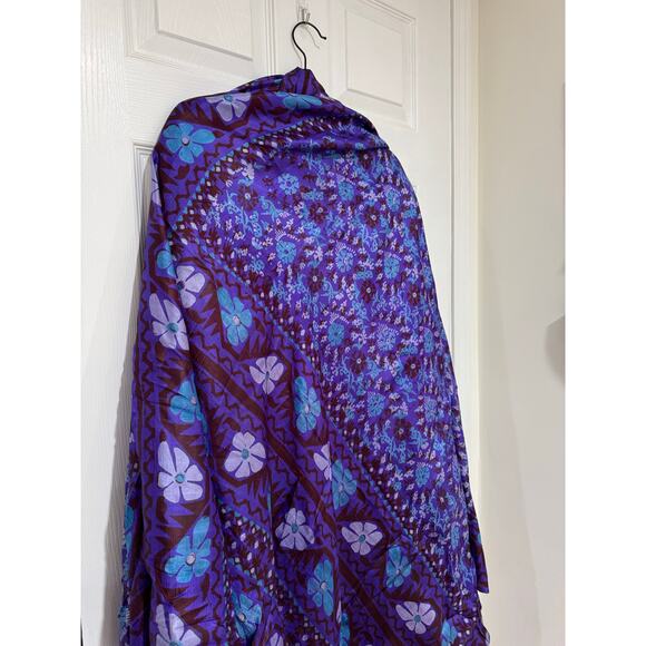 Gorgeous Vintage Purple Silk Sari Saree Silk 70s 1970s Sewing India - Picture 2 of 11